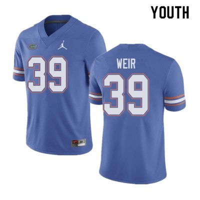 Youth Florida Gators #39 Michael Weir NCAA Jordan Brand Blue Authentic Stitched College Football Jersey LNJ6762FE